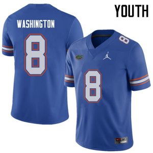 Youth Florida Gators #8 Nick Washington NCAA Jordan Brand Royal Authentic Stitched College Football Jersey GJD3462LM